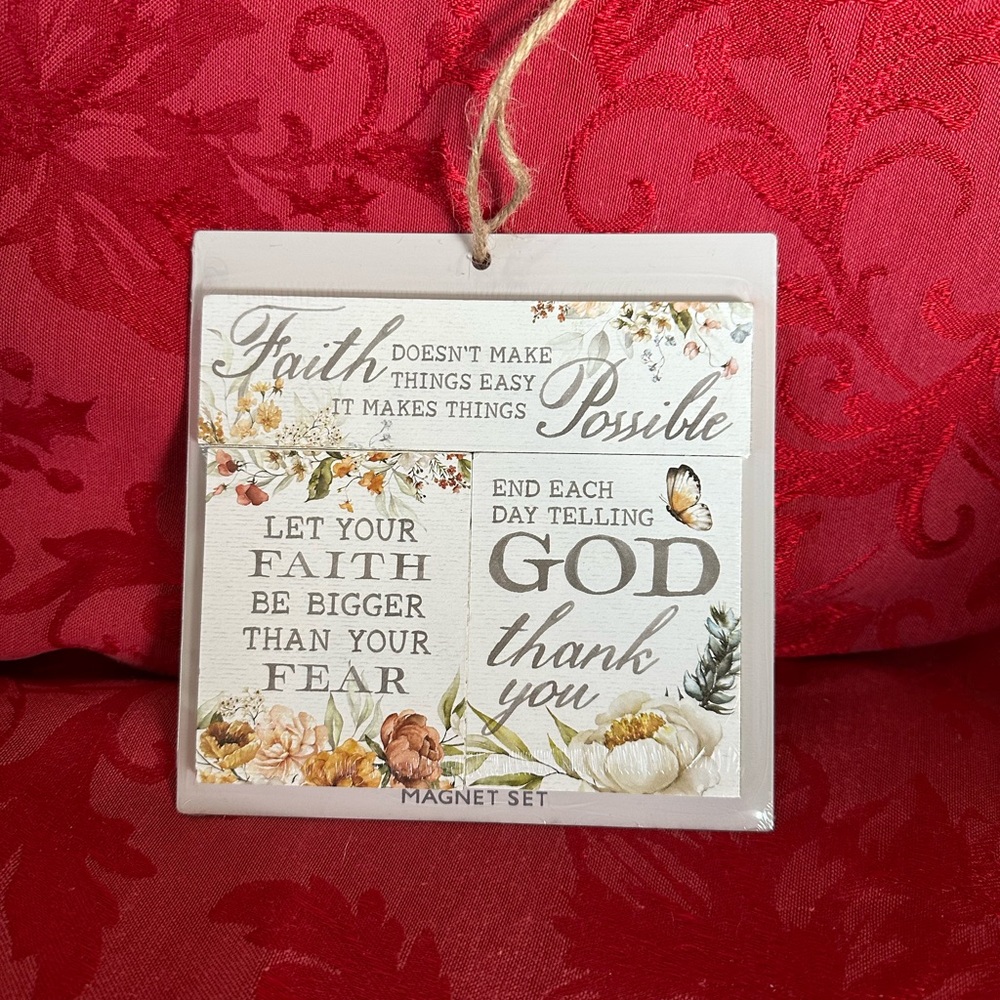 Inspirational 3 piece Magnet Set with earth tones accents